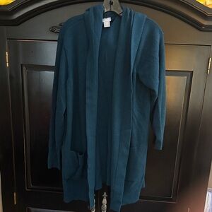 Chico's Deep Teal Knit Cardigan Sz 3